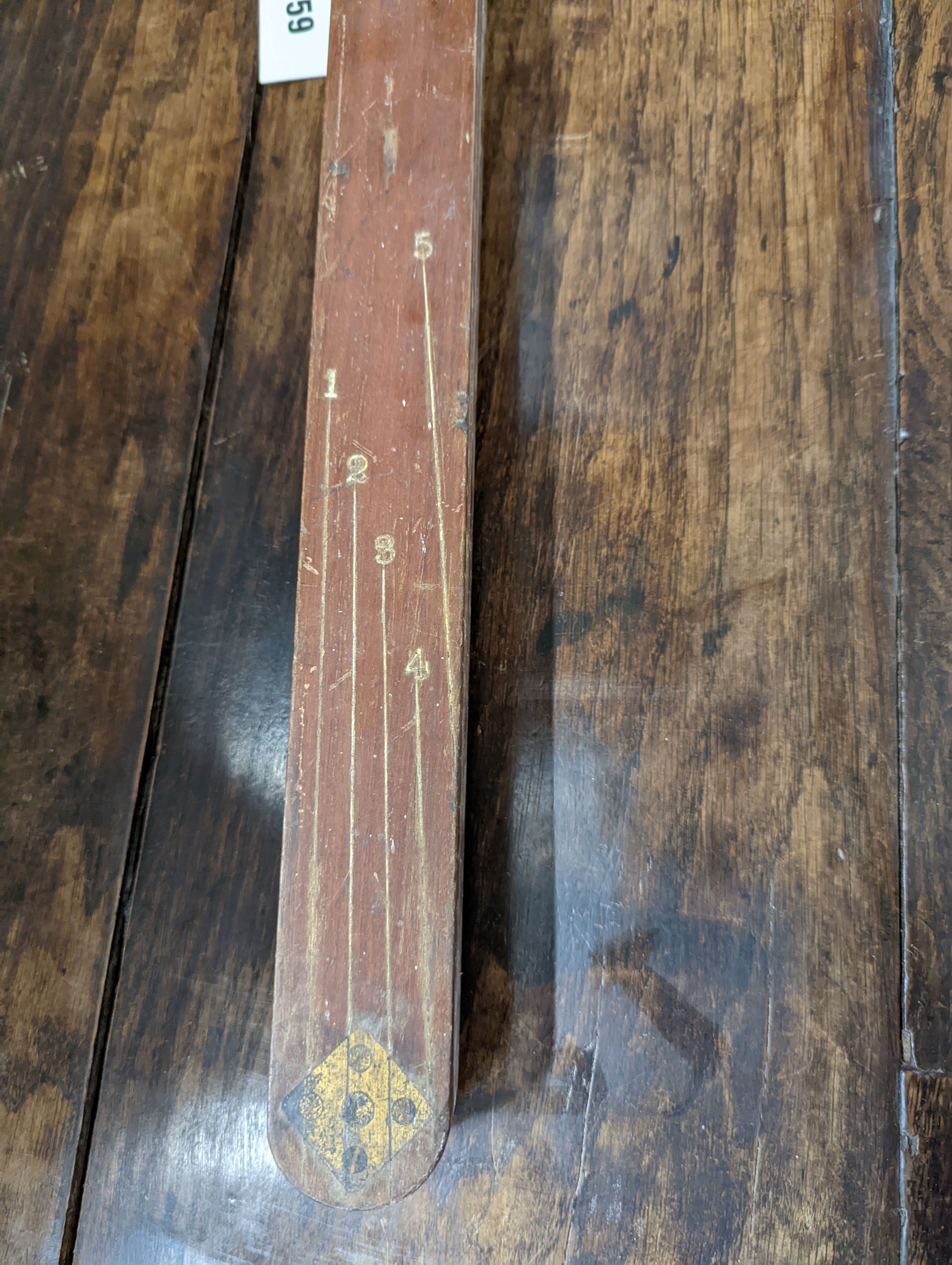 A Houghton & Butcher brass mounted mahogany surveyor's tool, circa 1910, length 126cm